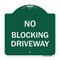 Signmission Designer Series Sign-No Blocking Driveway, Green & White Aluminum Sign, 18" x 18", GW-1818-23854 A-DES-GW-1818-23854 - alternate 1